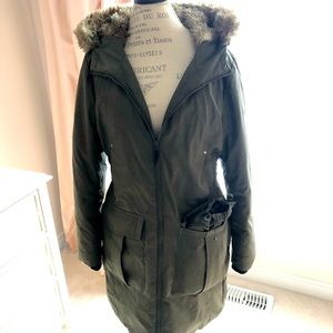 Olive green winter parka